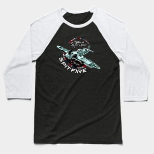 Supermarine Spitfire Vintage English Aircraft Baseball T-Shirt